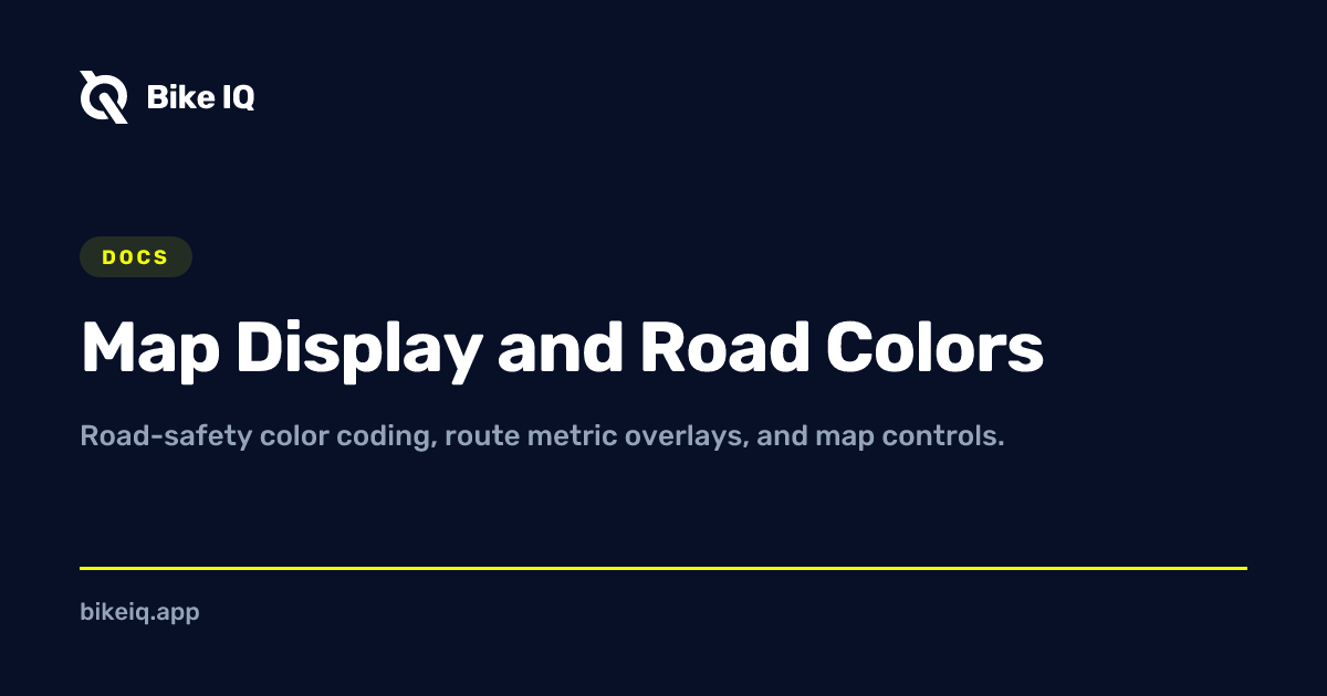 Map Display, Road Colors, and Route Color Coding in Bike IQ