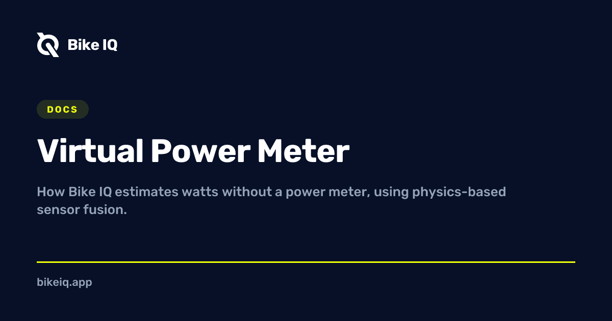 Virtual Power Meter for Cycling: How Bike IQ Estimates Your Watts